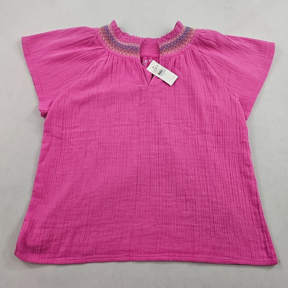 Loft T-Shirt Dress Top Womens S Small Magenta Pink Cotton Sleeveless 37075187